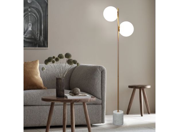 Напольный светильник со стеклянным плафоном 01158/2 латунь