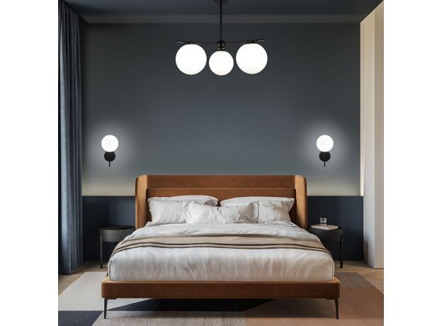 Настенный светильник со стеклянным плафоном 60147/1 черный