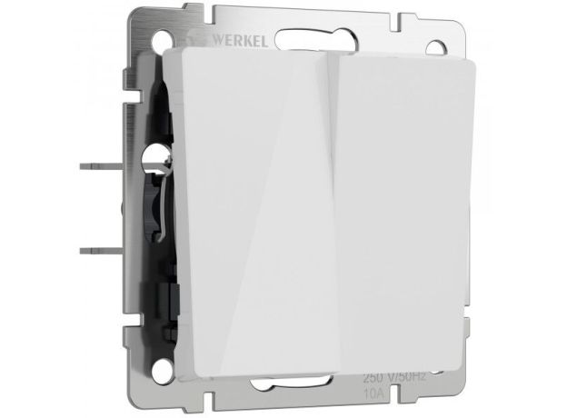 Перекрестный выключатель двухклавишный (белый акрил) W1123041