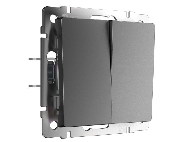 Перекрестный выключатель двухклавишный (графит матовый) W1123064