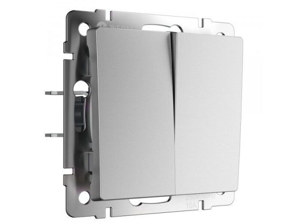 Перекрестный выключатель двухклавишный (серебряный матовый) W1123065