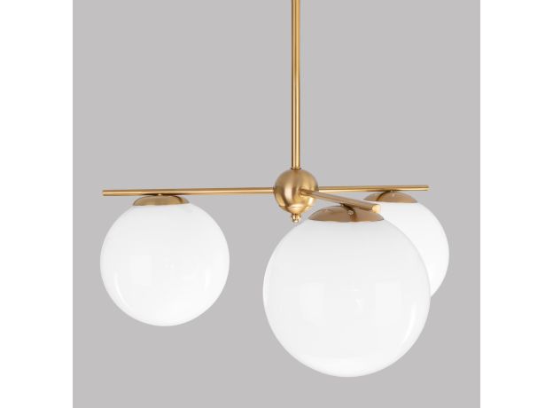 Потолочный светильник со стеклянными плафонами 60147/3 латунь