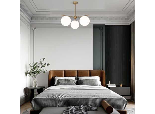 Потолочный светильник со стеклянными плафонами 60147/3 латунь