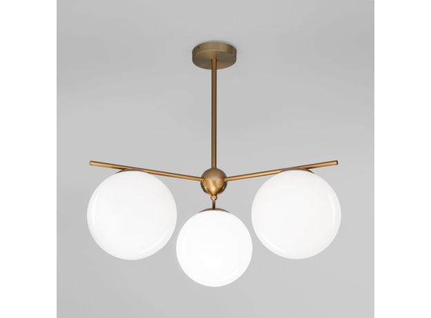 Потолочный светильник со стеклянными плафонами 60147/3 латунь