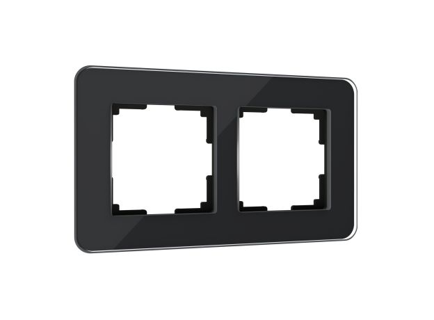 Рамка из стекла на 2 поста Elite черный W0022448