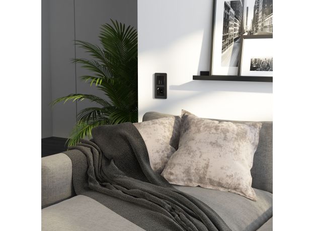 Рамка из стекла на 2 поста Elite черный W0022448