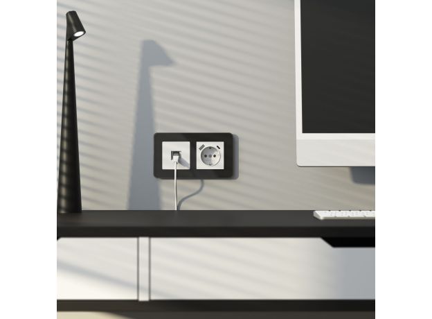 Рамка из стекла на 2 поста Elite черный W0022448