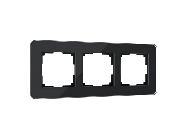 Рамка из стекла на 3 поста Elite черный W0032448