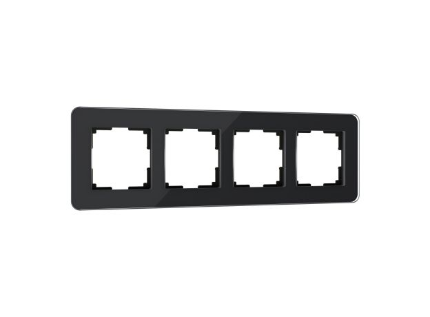 Рамка из стекла на 4 поста Elite черный W0042448