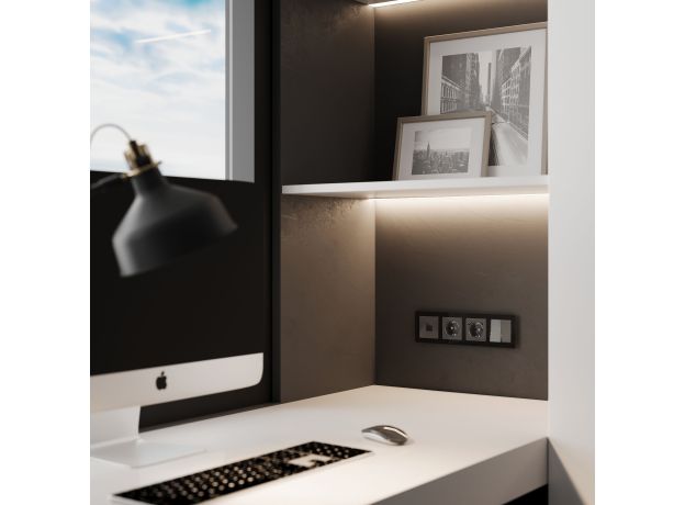 Розетка Ethernet RJ-45 (графит акрил) W1181044