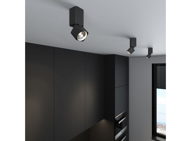 Светильник потолочный поворотный светодиодный Cubus 10W 4000K чёрный 25043/LED