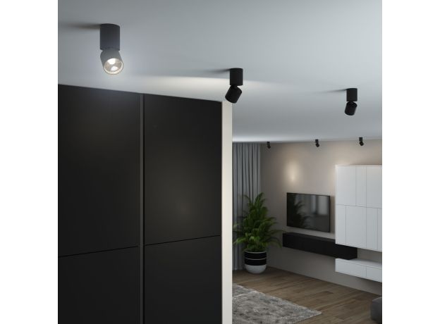 Светильник потолочный поворотный светодиодный Sens 10W 4000K чёрный 25042/LED