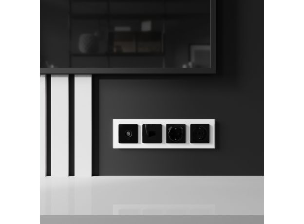 ТВ-розетка оконечная (черный акрил) W1183048