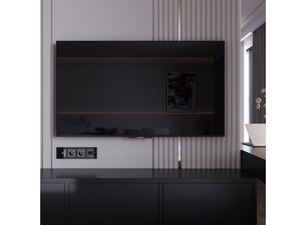 ТВ-розетка оконечная (черный акрил) W1183048