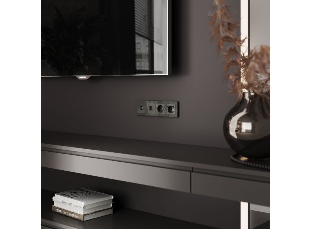 ТВ-розетка оконечная (графит акрил) W1183044