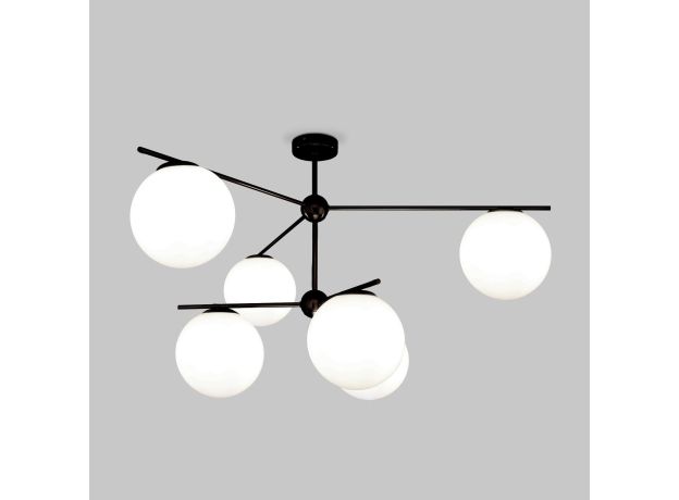 Умный потолочный светильник со стеклянными плафонами 60147/6 черный