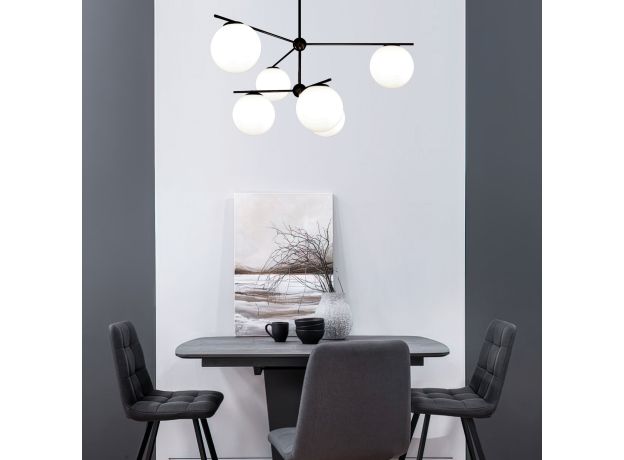 Умный потолочный светильник со стеклянными плафонами 60147/6 черный