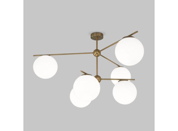 Умный потолочный светильник со стеклянными плафонами 60147/6 латунь