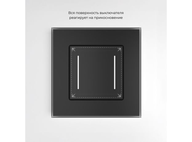 Умный сенсорный выключатель двухклавишный (черный) W4523008