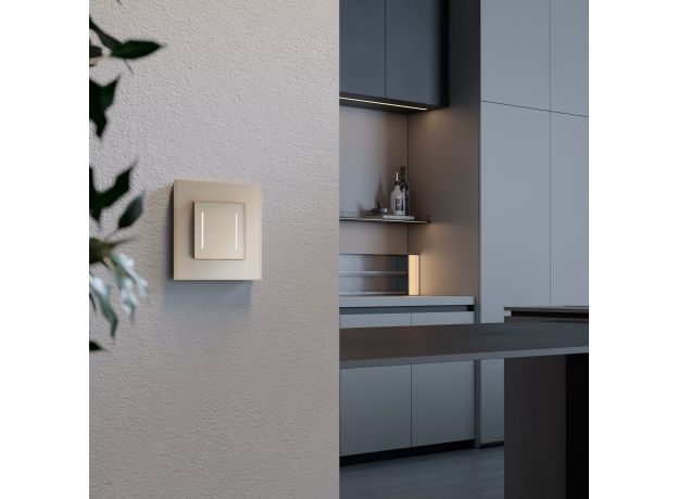 Умный сенсорный выключатель двухклавишный (шампань) W4523011