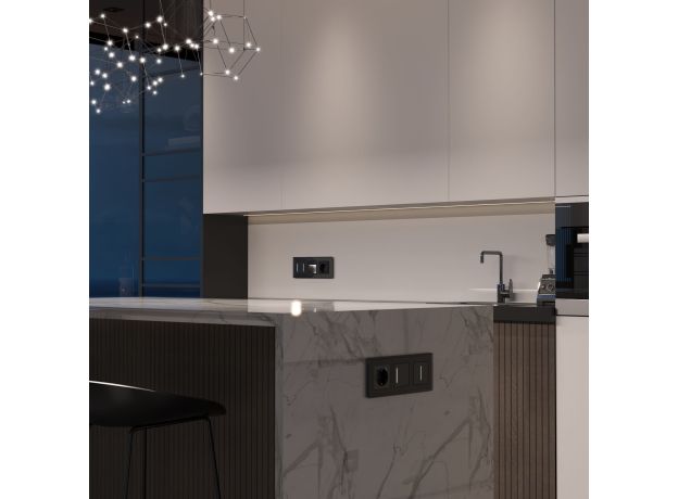 Умный сенсорный выключатель одноклавишный (черный) W4513008