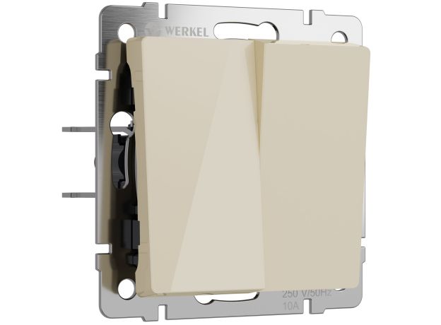 Выключатель двухклавишный (айвори акрил) W1120043