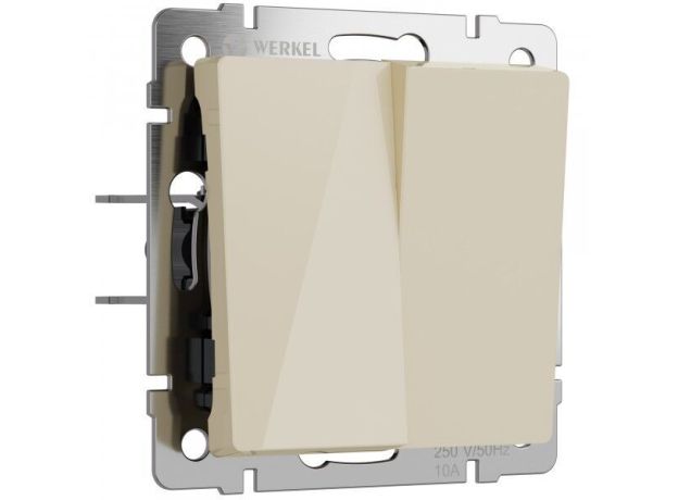 Выключатель двухклавишный (айвори акрил) W1120043