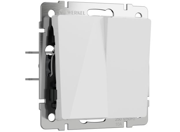 Выключатель двухклавишный (белый акрил) W1120041