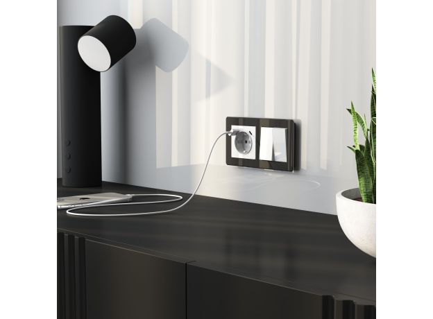 Выключатель двухклавишный проходной (белый акрил) W1122041