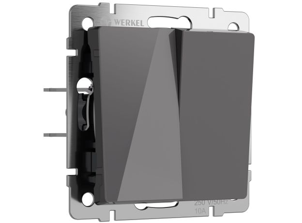 Выключатель двухклавишный проходной (графит акрил) W1122044