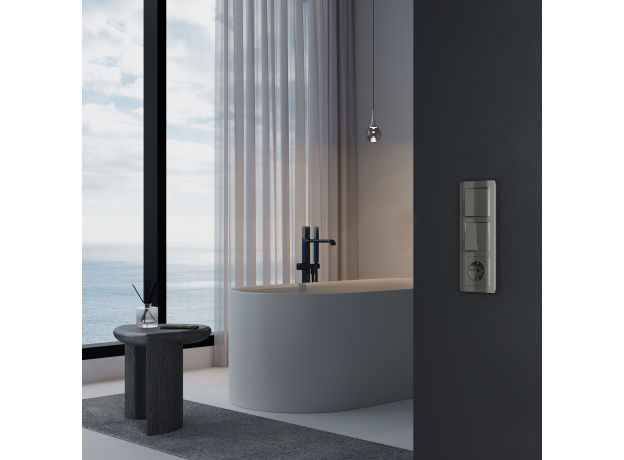 Выключатель двухклавишный проходной (графит акрил) W1122044