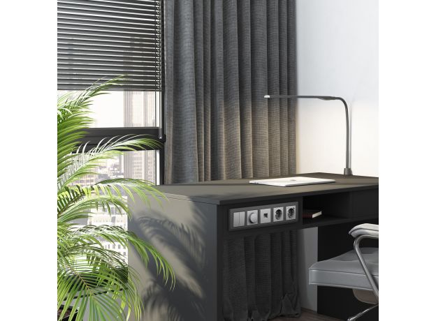 Выключатель двухклавишный проходной (серебряный матовый) W1122065