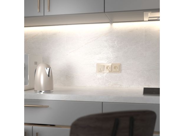 Выключатель двухклавишный с подсветкой (айвори акрил) W1120143