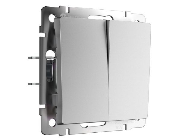 Выключатель двухклавишный (серебряный матовый W1120065
