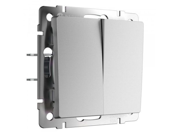 Выключатель двухклавишный (серебряный матовый W1120065
