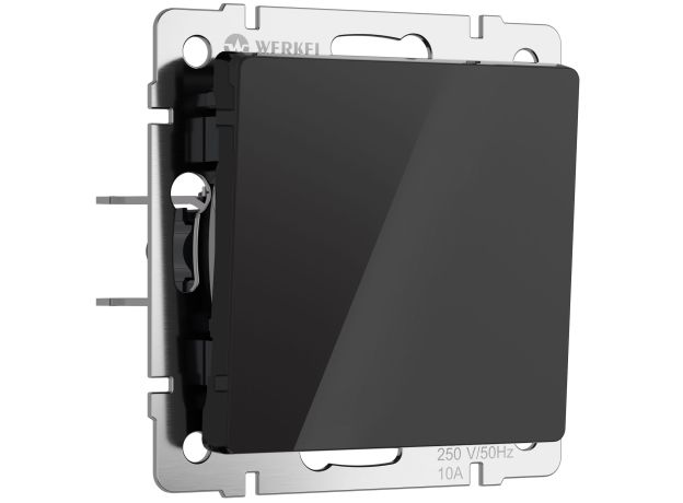 Выключатель одноклавишный проходной (черный акрил) W1112048