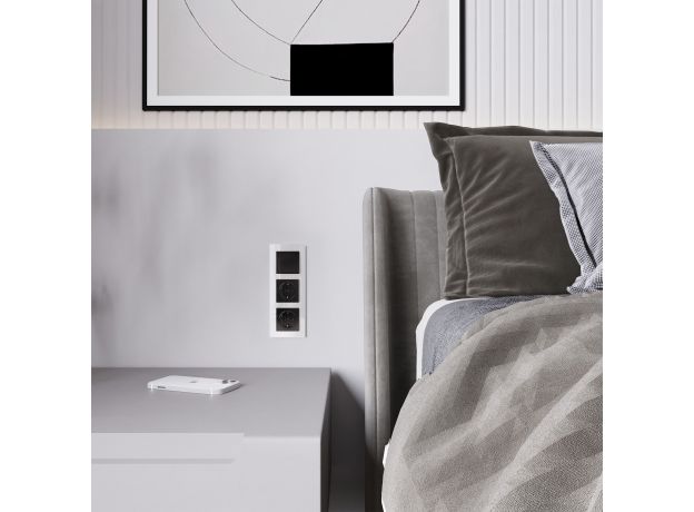 Выключатель одноклавишный проходной (черный акрил) W1112048