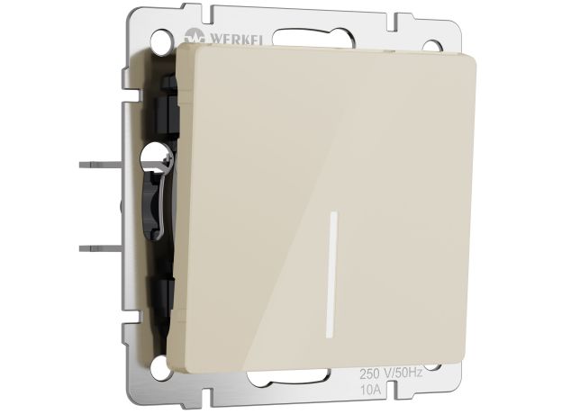 Выключатель одноклавишный с подсветкой (айвори акрил) W1110143