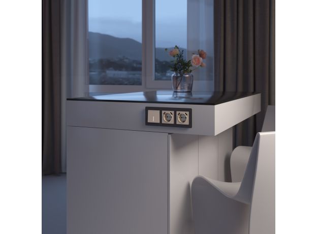 Выключатель одноклавишный с подсветкой (айвори акрил) W1110143