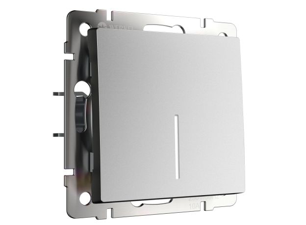 Выключатель одноклавишный с подсветкой (серебряный матовый) W1110165