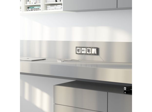 Накладка для двойной розетки Еthernet RJ-45 белый акрил W1191141