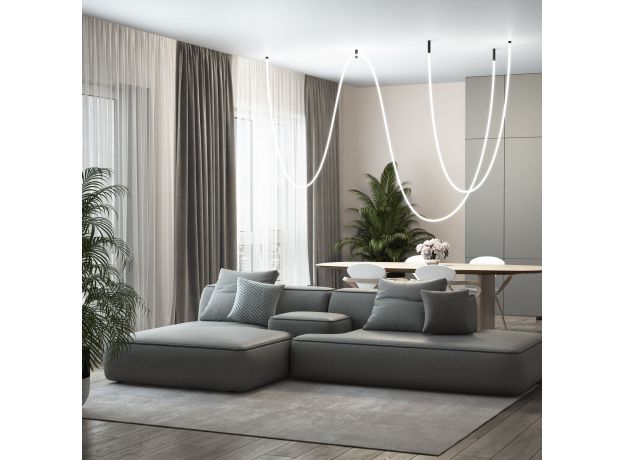 Гибкий неон 336 Led 12 Вт IP20 4200K Full light круглый дневной белый, 8 м 24V 12W 336Led 2835 IP20