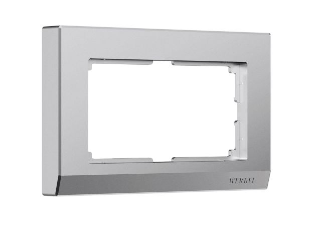 Рамка из поликарбоната для двойной розетки Stark серебряный матовый W0081865