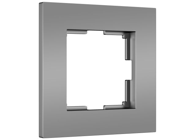 Рамка из поликарбоната на 1 пост Slab серебро софт W0012965