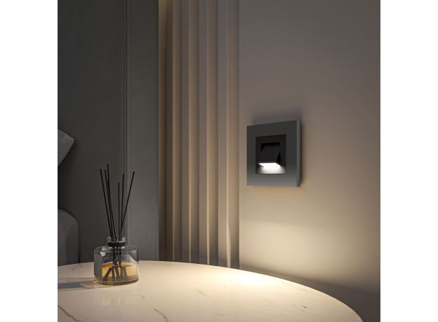 Рамка из поликарбоната на 1 пост Slab серебро софт W0012965