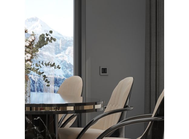 Рамка из поликарбоната на 1 пост Slab серебро софт W0012965