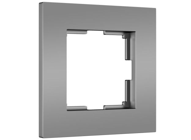 Рамка из поликарбоната на 1 пост Slab серебро софт W0012965