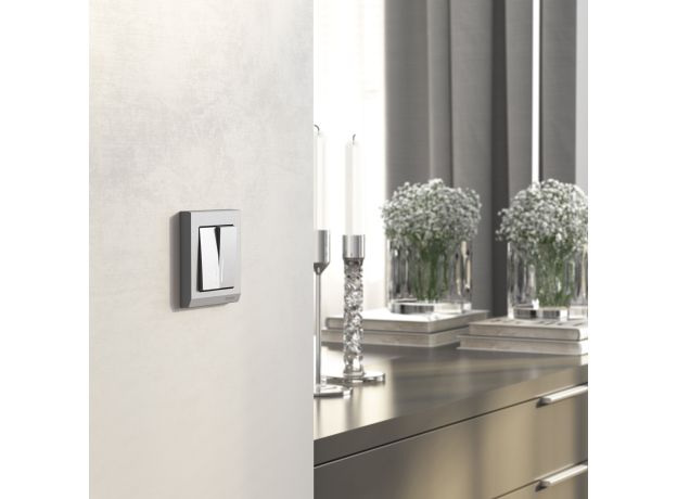 Рамка из поликарбоната на 1 пост Stark серебряный матовый W0011865