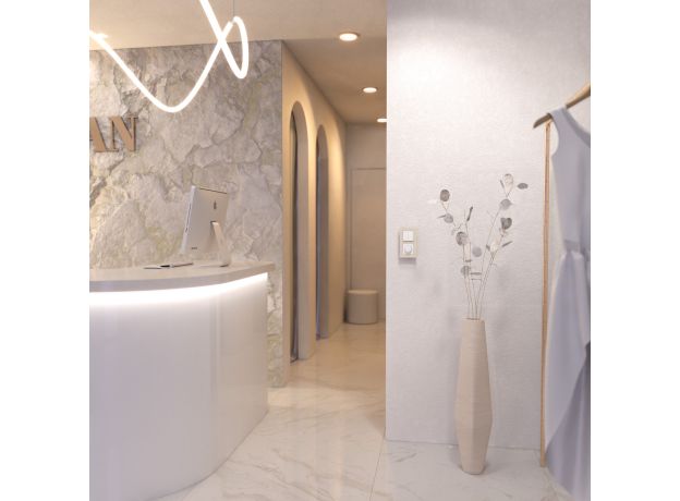 Рамка из поликарбоната на 2 поста Slab айвори софт W0022962