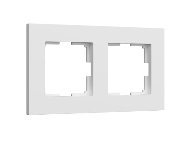 Рамка из поликарбоната на 2 поста Slab белый софт W0022961